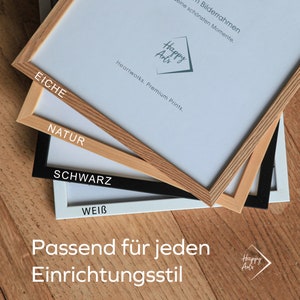 Bilderrahmen aus Echtholz direkt mitbestellen im Format DIN A4 / DIN A3. Unsere Farben:Eiche, Natur, Schwarz, Weiß.