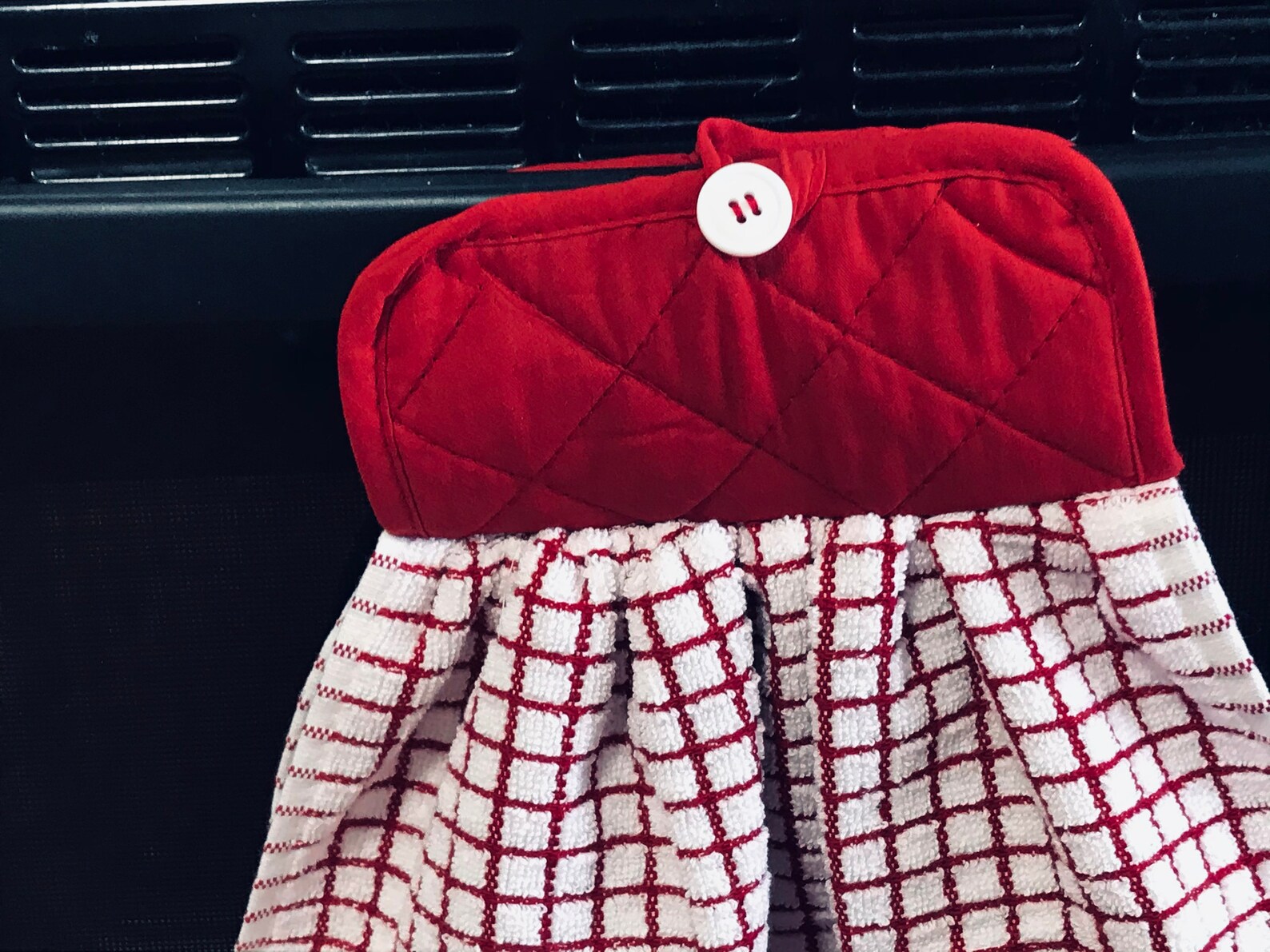 Hanging Pot Holder & Towel with Button Closure Etsy