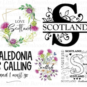 Scotland PNG Clipart Bundle: Thistle Designs (Sublimation Files)