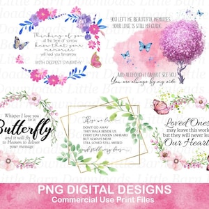 Memorial Sayings PNG, In Loving Memory Clipart, sublimatiebundel, digitale glijbaan ontwerpen, Memorial sublimatie - BZ016