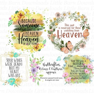 Memorial Sayings PNG, In Loving Memory clipart, sublimatiebundel, digitale glijbaan ontwerpen, rouwcadeau bloemen - BZ016