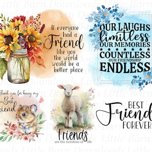 Vriend PNG-bundel, vriendschap clipart, bestie transfers, sublimatie graphics, glijbaan stickers, downloads - BZ006