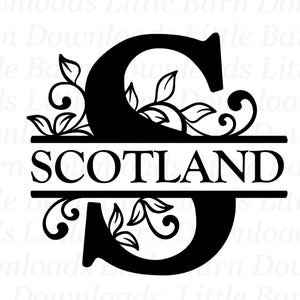 Scotland Clipart, Sublimation PNG, Digital Decals, Waterslide Graphics, Instant Downloads, Floral Monogram, Scottish