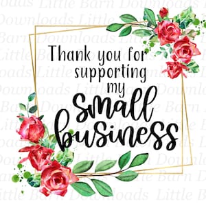 Gracias clipart, por apoyar mi pequeña empresa png, rosas rojas, descarga digital, uso comercial, gráficos de sublimación, pngs de tobogán de agua