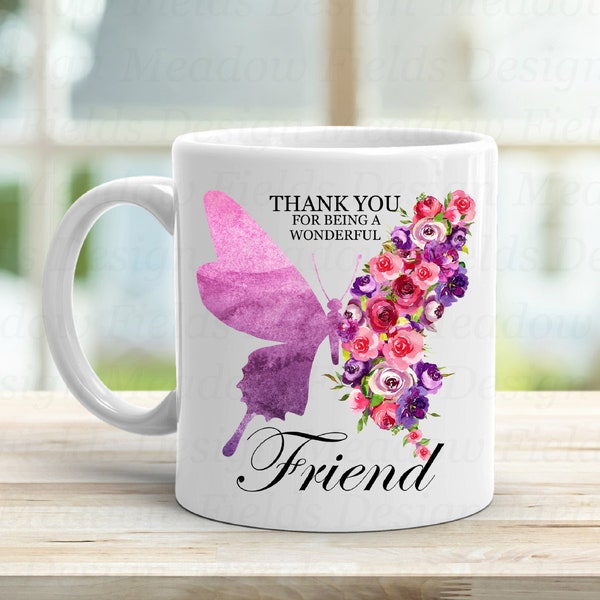 Thank you friend png, friendship sublimation, digital transfers, waterslide graphics, floral butterfly pngs, flowers