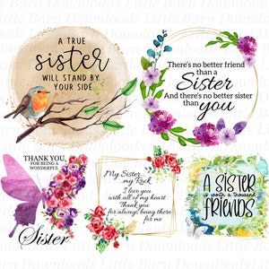 Schwester Bundle PNGS, Schwester Clipart, Sublimationsgrafiken, Wasserschiebebilder, digitale Transfers, transparente Hintergründe - BZ015