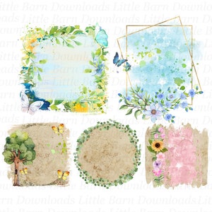 Hintergrund Bundle PNGS, Sublimation Hintergründe, Digitale Wasserschiebefolien, PNG Clipart Bundles, Florale Sublimationsüberlagerungen - BZ014