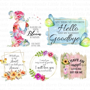 Pacchetto di clipart commemorative, PNG In Loving Memory, pacchetti di sublimazione, decalcomanie digitali per acqua, trasferimenti - BZ016