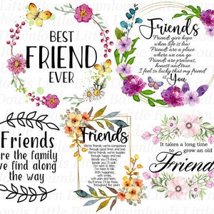 Paquete de imágenes PNG de amigos, imágenes prediseñadas de amistad, transferencias de mejores amigos, gráficos de sublimación, calcomanías para toboganes de agua, descargas - BZ006