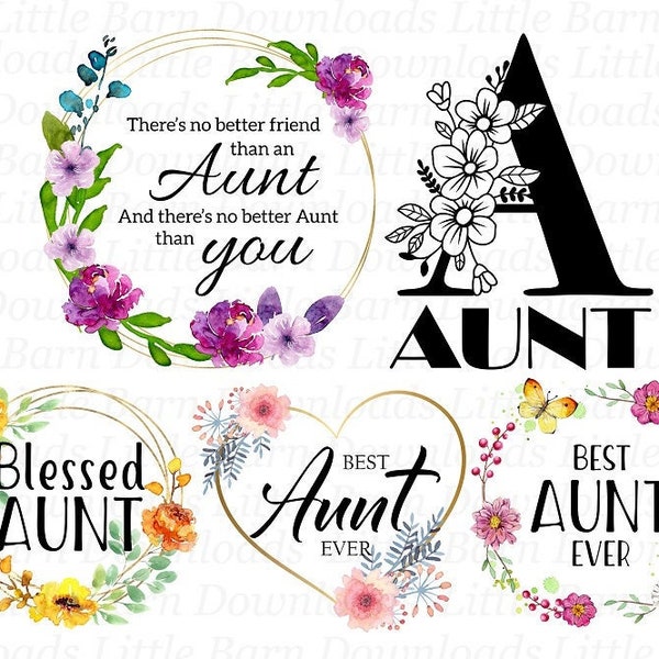 Aunt Clipart, Aunt Sublimation, Printable Waterslides, Digital Designs, Commercial Use, Gift For Aunt