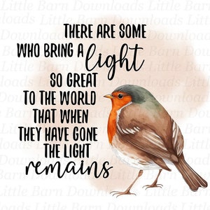 In liebevoller Erinnerung PNG, sofortiger Download, Sublimationsgrafiken, Robin Doodle Clipart
