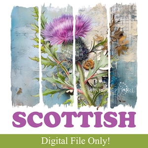 Scottish Thistle PNG File: Sublimation Design (Digital Download, 12x12in, 300dpi)