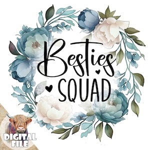 Besties squad clipart in png format for sublimation, best friend gifts, bestie clipart, bestie sublinmation, friend gift, instant download