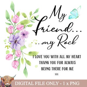 Mein Freund mein Stein png, danke Freund Clipart, Sublimationsgrafiken, digitaler Download, Freund Printables, sofort Download, Freundschaft