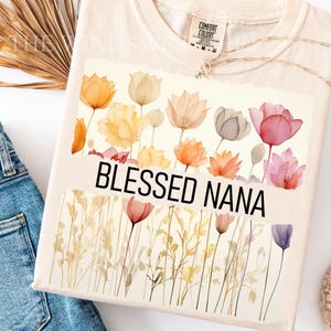 Gesegnete Nana Clipart für Sublimation, Nana-Sublimation, Nana-Printables, sofortiger Download, Nana-Shirt-Design, kommerzielle Nutzung, Blumen, CR