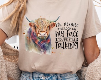 Funny Clipart:  Funny PNG File for Sublimation, Highland Cow (PRINTABLE) - BZ125