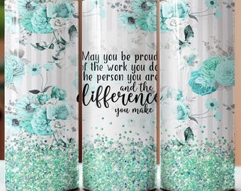 Envoltura para vaso "Siéntete orgulloso de tu trabajo": Reconocimiento a los empleados (DESCARGA INSTANTÁNEA) - BZ156