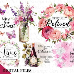 Clipart retraite, sublimation PNG, cadeaux de retraite, téléchargement immédiat, anciens modèles d'impression, utilisation commerciale, conceptions numériques - BZ007