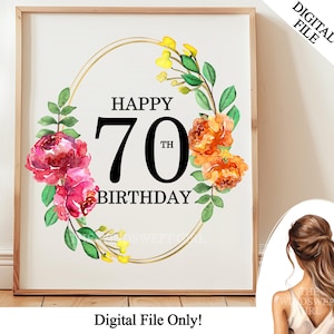 Joyeux 70e anniversaire png pour sublimation, 70e anniversaire, 70 ans et fabuleux, cadeau 70e anniversaire, téléchargement immédiat, imprimables