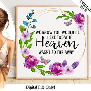 Nous savons que vous seriez là aujourd'hui Fichier PNG pour sublimation, clipart commémoratif, imprimables pour mémoire, cadeau funéraire, téléchargement immédiat