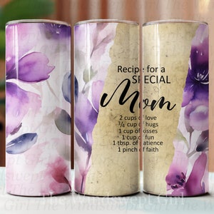 Rezept für eine spezielle Mutter 20 Unzen Sublimationsbecher DIGITAL, Nahtlose Mom Becher, Mom Printables, Floral Seamless, Instant Download