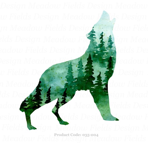 Howling Wolf Silhouette PNG Transparent Clip Art Image​