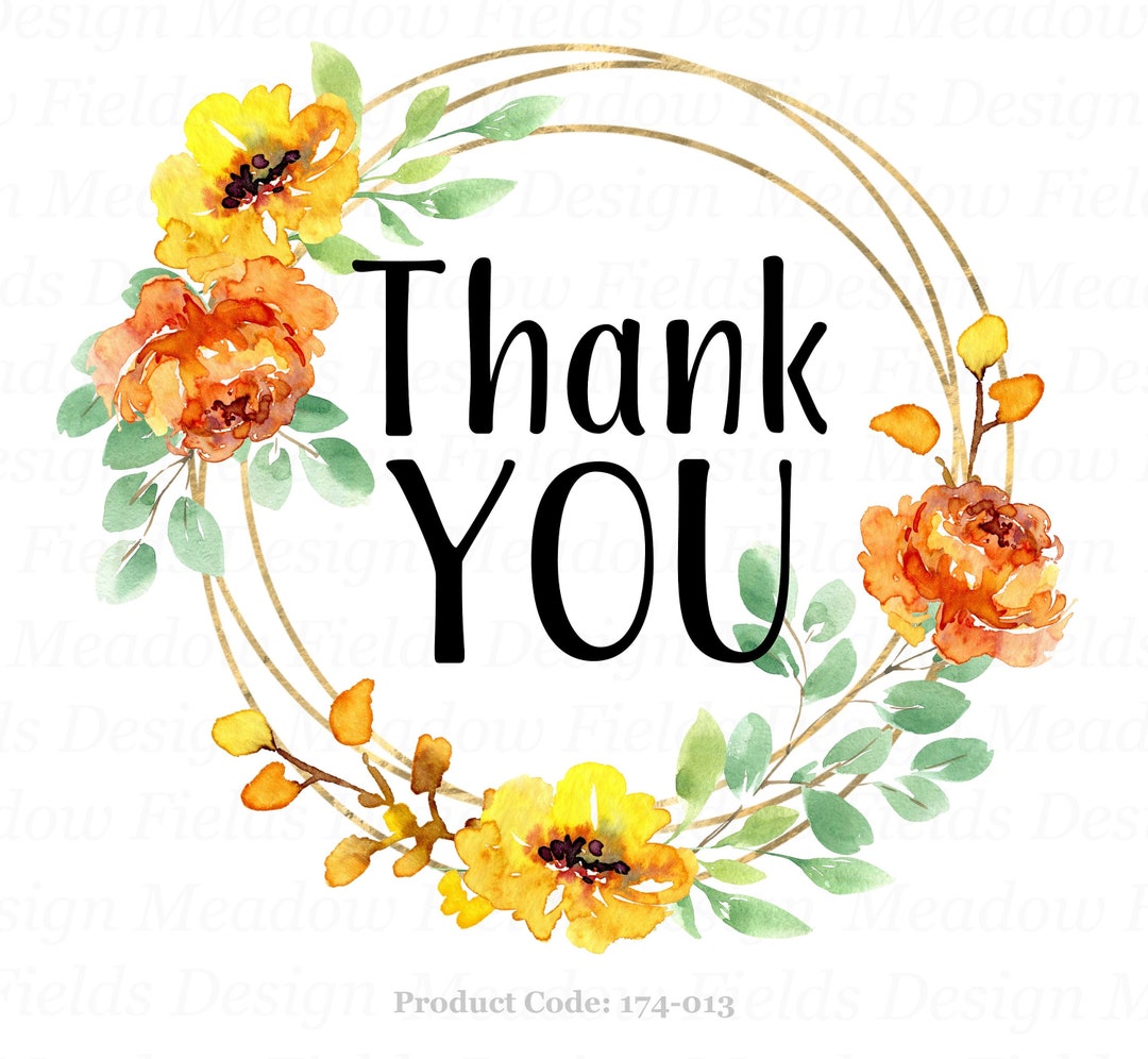 Buy Thank You PNG Thank You Clipart Orange and Yellow Flowers ...