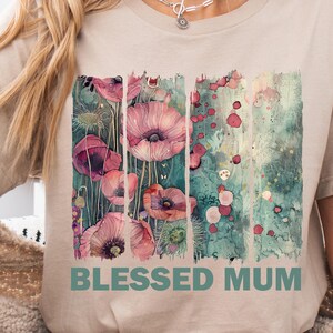 Gesegnete Mama Clipart für Sublimation, Mama Shirt Sublimation, Mama Clipart, PNG Datei, sofortiger Download, Mama Printables, Floral, CR