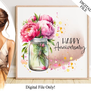 Clipart de Feliz Aniversario en formato PNG para Sublimación, Regalos Imprimibles, Descarga Instantánea, Sublimación de Aniversario, Felicitaciones