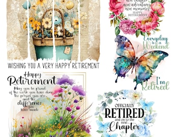 Retirement PNG Clipart Bundle: Happy Retirement Sublimation (INSTANT DOWNLOAD) - BZ159
