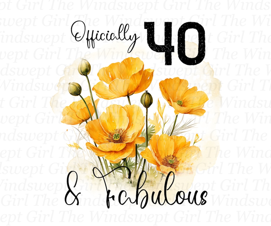 40th Birthday Clipart, Printable Birthday PNG, Birthday Sublimation ...