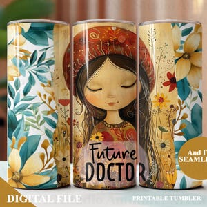 Design de copo de sublimação Future Doctor 20oz em formato PNG, copos SEM COSTURA, copos para impressão, download instantâneo, sublimação Doctor