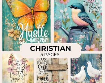 Christian Journal Pages: Scripture Bible Quotes Bundle, Ephemera (Digital Download) - BZ061