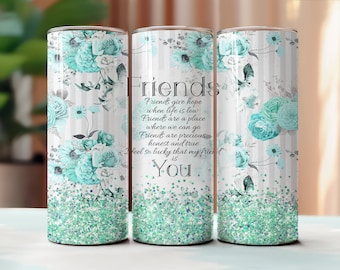 Friends Floral 20oz Tumbler Design: Wine Sublimation (Digital Download)
