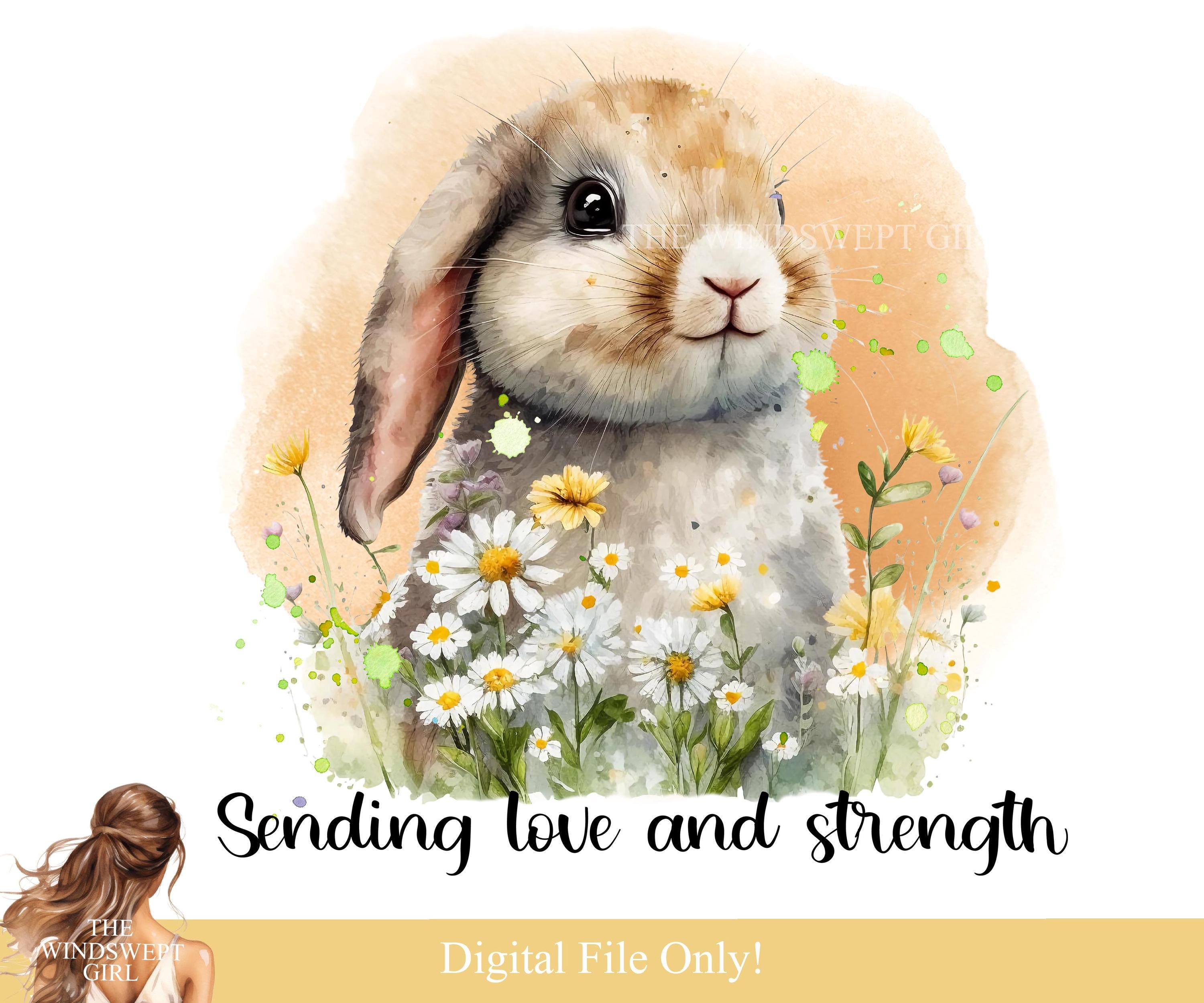 Sending Love & Strength PNG: Sympathy Clipart (Digital Download, 12x12in, 300dpi)