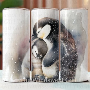 Sublimatie wrap pengiuns beker - digitaal bestand, 20oz NAADLOZE beker ontwerp, pinguïn bekers, pinguïn clipart, Instant Download