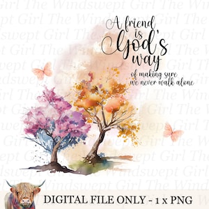 Clipart "Un amigo es el camino de Dios", Archivos de sublimación de amistad, Descarga instantánea, Regalo imprimible para mejor amiga, Regalos de amistad, Archivo PNG digital