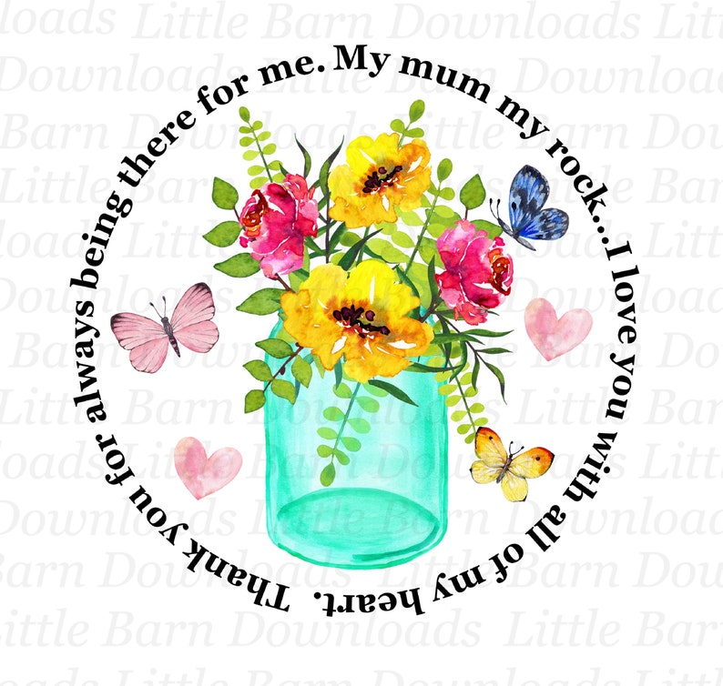 Mum Clipart My Mum My Rock PNG Floral Sublimation Etsy UK