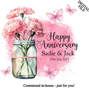 Letrero de aniversario personalizado en formato PNG para sublimación, imprimibles de aniversario, imágenes prediseñadas de aniversario, impresión de pared, personalizado, CR