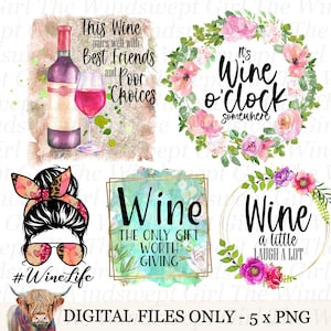 Pacchetto vino PNG, amante del vino, citazioni sul vino, decalcomanie sul vino, sublimazione del vino, scivolo d'acqua sul vino, clipart sul vino, decalcomanie stampabili - BZ005