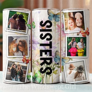 Zusters 20oz magere beker PNG-sublimatie downloaden, NAADLOZE beker, digitaal, fotobeker zus, zus printables, cadeau voor zus
