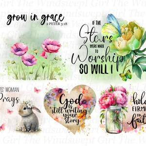Christian Scripture PNG Sublimation Designs: Religious Clipart (Commercial Use) (Instant Download)