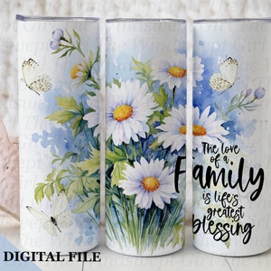 Familie 20 Unzen Sublimationsbecher, nahtlose dünne Becher, Sofortiger Download, die Liebe eines Familienbechers, Familie Clipart, bedruckbar