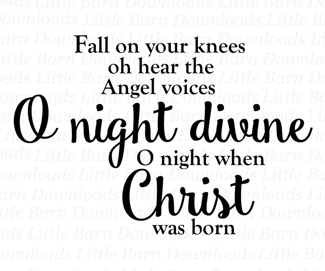 Fall on Your Knees Clipart O Night Divine PNG When Christ Etsy UK