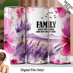 wo das Leben beginnt und die Liebe niemals endet druckbare Becher für Sublimation, Familie druckbar, Familienbecher, DIGITAL, sofortdownload