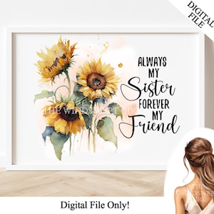 Immer meine Schwester, immer mein Freund Clipart, Schwester PNG-Datei, Schwester Sublimation DIGITAL Druck, sofortiger Download, druckbares Geschenk für Schwester