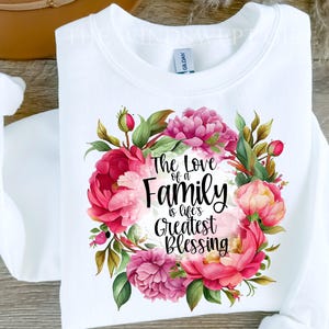 El amor de una familia es la mayor bendición de la vida. Clipart en formato PNG para sublimación, descarga instantánea, regalos imprimibles para el Día de la Madre.