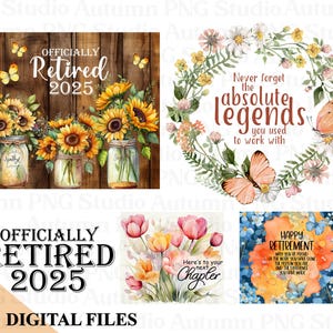 Ensemble de sublimation PNG pour la retraite, cadeaux de retraite, téléchargement immédiat, produits imprimables à la retraite, clipart à usage commercial, BZ007