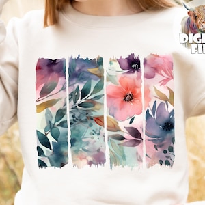 Design de camisa de flores silvestres para sublimação em formato PNG, camisa boho, clipart floral, sublimação floral, download instantâneo, uso comercial