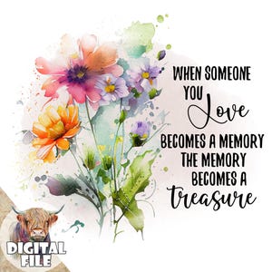 Wanneer iemand van wie je houdt een herinnering wordt PNG, herdenkingsclipart, sublimatiegraphics, digitaal downloadbestand, Instant Download, Afdrukbaar